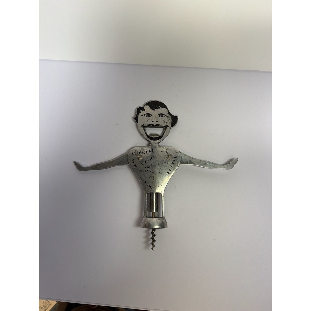 Vintage Italy Metal Barmaid Figural Corkscrew/bottle Opener Kitchen Accessory Ma - Picture 6 of 6